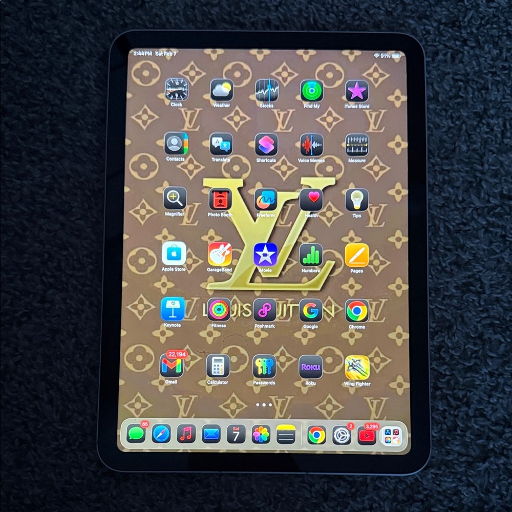 Apple Tablet with Brown and Gold Theme